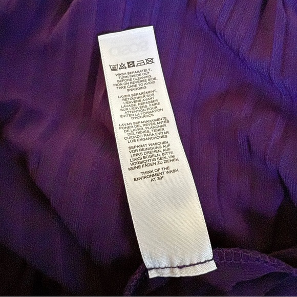 ASOS Special Occasion Maxi Dress Size 4 Purple Deep V Pleated Lace Wedding Sexy - Picture 15 of 16